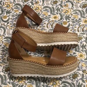 Brown Platform Espadrille Sandals